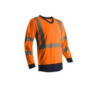 T-shirt haute visibilité SOMO manches longues orange/marine taille M - - 5SOM17R00M