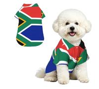 T-shirt hawaïen imprimé drapeau de l'Afrique du Sud pour chien, vêtement respirant pour animal de compagnie, convient pour l'extérieur et les festivals