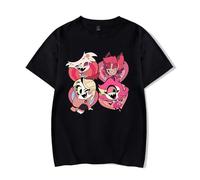 T-Shirt Hazbin Hotel, Collection Gothique Anime, Designs Uniques, Noir et Blanc T-Shirt à Manches Courtes,Cotton