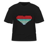T-Shirt HDE avec éclairage LED activé au son - 8 styles - Rouge - L