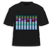 T-Shirt HDE avec éclairage LED activé au son - 8 styles - - X-Large