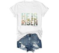 T-shirt « He is Risen », chemise chrétienne, chemise Jésus, unisexe, blanc, L
