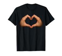 T-shirt Heart Hands Love Gesture on Minimalist Art T-Shirt