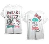 T-Shirt Hello Kitty pour Fille - T-Shirt Blanc Officiel èour Fille - Tshirt en Coton Doux - Gadget d'anniversaire Hello Kitty (FR/ES, Âge, 13 Ans, 14 Ans, Taille Normale, Blanc)