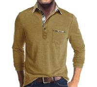T-shirt Henley à manches courtes pour homme avec poche - Hauts d'été décontractés classiques et légers, Z22-jaune, XL