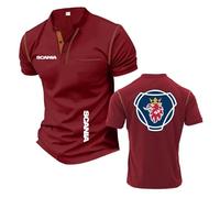 T-Shirt Henley Confortable Homme pour S.ca.n.i.a Polos Légers Courtes avec Coutures Vêtements De Sport GraphiquesDoux À Manches-JHS||XX_l