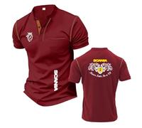 T-Shirt Henley Décontracté Homme pour S.ca.n.i.a Active Manches Courtes Polos À Coutures Coupe Slim Col Montant-JHS||XX_l