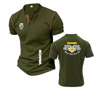 T-Shirt Henley Décontracté Homme pour S.ca.n.i.a Active Manches Courtes Polos À Coutures Coupe Slim Col Montant-JunlvS||XX_l