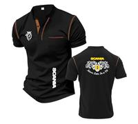 T-Shirt Henley Décontracté Homme pour S.ca.n.i.a Active Manches Courtes Polos À Coutures Coupe Slim Col Montant-HeiS||XX_l