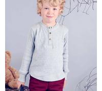 T-shirt Henley Manches Longues Augustin Gris Souris 2/3A