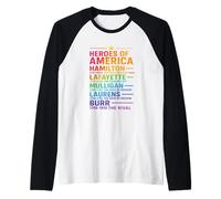 T-Shirt Heroes of America Hamilton Revolution Legends Colorblast Manche Raglan