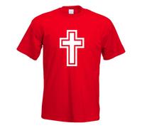 T-Shirt Herren Funshirt Design Imprimé Église Croix Dieu