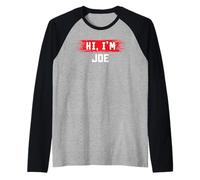 T-Shirt « Hi I'm Joe » avec nom drôle Joe Manche Raglan