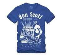 T-shirt High Voltage Bon Scott - Taille S - XXXXL Memory Australian Hard Rock N Roll Singer - Bleu - XX-Large