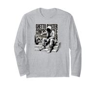 T-Shirt Hip-hop Old School Ghetto Blaster, Style Boombox Manche Longue