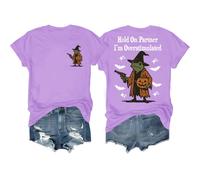T-shirt « Hold On Partner I'm Overstimulated » pour Halloween Tees Hold On I'm Overstimulated, violet clair, XL