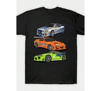 T-shirt homme à motif Brian O'Connor | Design racing noir, impression numérique, col rond, manches courtes, idéal pour un style urbain, les événements de sport automobile et toute l'année, lavable en 