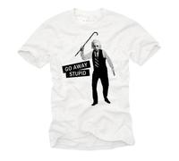 T-shirt homme Albert Einstein GO AWAY STUPID - MAKAYA - Blanc - Manches courtes - Col classique L
