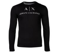T-shirt homme - ARMANI EXCHANGE - noir - logo poitrine - détails contrastés - 100% coton S