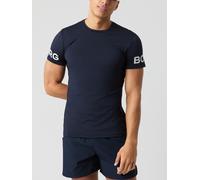 BJÖRN BORG T-Shirt fonctionnel bleu marine / blanc, Taille L