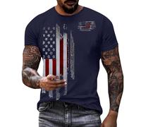 T-shirt homme blanc col rond signé léger T-shirt homme été confortable surdimensionné à manches courtes basique doux drôles de sport blanc coton plage taille forte, Marine militaire., 4XL