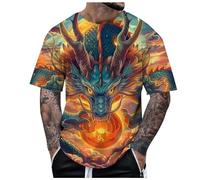 T Shirt Homme Blanc - Homme T-Shirt T-Shirt pour Hommes été à Manches Courtes Haut sur Le thème des Animaux Chemise Graphique