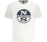 T-shirt homme blanc manches courtes, col rond, motif imprimé, taille : 3XL Couleur : Bianco
