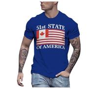 T-Shirt Homme Blanc - T Shirt Manche Longue Homme Le T-Shirt à Manches Courtes du 51e État du Canada Rend Canada Le T-Shirt du 51e État Rend l'Amérique et Canada à Nouveau Grands T-Shirt pour Hommes