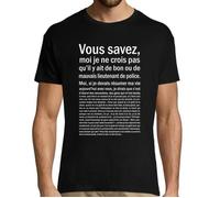 T-Shirt Homme - Bonne ou Mauvais lieutenant de police - Noir - Manches courtes - Col arrondi XS