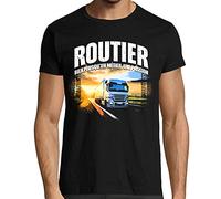 T-Shirt Homme Camion Routier, Bien Plus qu'un métier Une Passion, 100% Coton, Noir, Coupe ajustée (4XL)