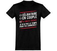 T shirt homme célibataire en couple ultimate frisbee | 100% Coton | Imprimé en France S
