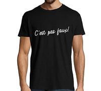T-Shirt Homme col Rond C'est Pas Faux | Citation Humoristique Kaamelott | pour Les Fans de Perceval Série TV | Tee Shirt drôle et Fun imprimé en France XL