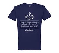 T-Shirt Homme Col Rond Coton Bio François Hollande Discours en Anglais Humour Politique