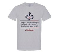 T-Shirt Homme Col Rond Coton Bio François Hollande Discours en Anglais Humour Politique