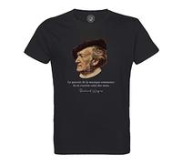 T-Shirt Homme Col Rond Coton Bio Le Pouvoir de la Musique Richard Wagner Citation Inspirante célébrité Art
