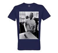 T-Shirt Homme Col Rond Coton Bio Nelson Mandela Premier Vote Militant Droits Humains Afrique du Sud