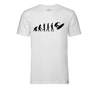 T-Shirt Homme Col Rond Evolution Surf Surfer Mer Sport Athlète Vague