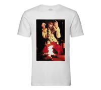 T-Shirt Homme Col Rond Jimi Hendrix Brule Guitare Psychedelique Vintage Rock 70's