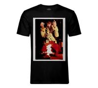 T-Shirt Homme Col Rond Jimi Hendrix Brule Guitare Psychedelique Vintage Rock 70's