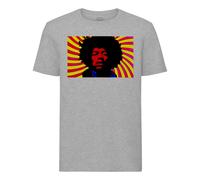 T-Shirt Homme Col Rond Jimi Hendrix Rock 70's Vintage Psychedelique Portrait