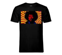 T-Shirt Homme Col Rond Jimi Hendrix Rock 70's Vintage Psychedelique Portrait