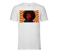T-Shirt Homme Col Rond Jimi Hendrix Rock 70's Vintage Psychedelique Portrait