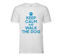 T-Shirt Homme Col Rond Keep Calm And Walk The Dog Parodie Chien Animaux