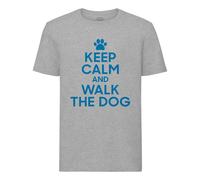 T-Shirt Homme Col Rond Keep Calm And Walk The Dog Parodie Chien Animaux