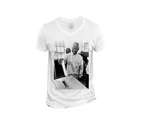T-Shirt Homme Col V Coton Bio Nelson Mandela Premier Vote Militant Droits Humains Afrique du Sud
