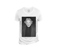 T-Shirt Homme Col V Coton Bio Pierre Richard Noir & Blanc Acteur Cinema Francais