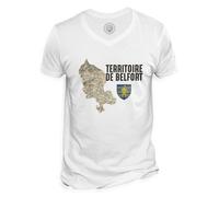 T-Shirt Homme Col V Territoire De Belfort 90 Département Carte Ancienne