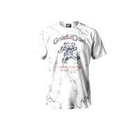 T-Shirt Homme Compatible Grateful Dead - Skeleton Bear - Licence Officielle (FR/ES, Alpha/Lettres, M, Taille Normale, Taille Normale, TIE Dye)
