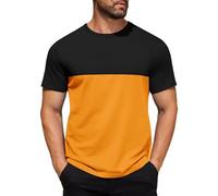 T-Shirt Homme Coton à Rayures Colorées - Manches Courtes Col Rond Respirant pour Été (FR/ES, Alpha/Lettres, S, Taille Normale, Taille Normale, Rayures13)