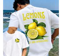 T-shirt homme, coupe décontractée et moderne, rose et vert, motif paysage algérien, style vacances simple, 100 % coton, doux et confortable, idéal au quotidien, pour les sorties ou les trajets. T-shir